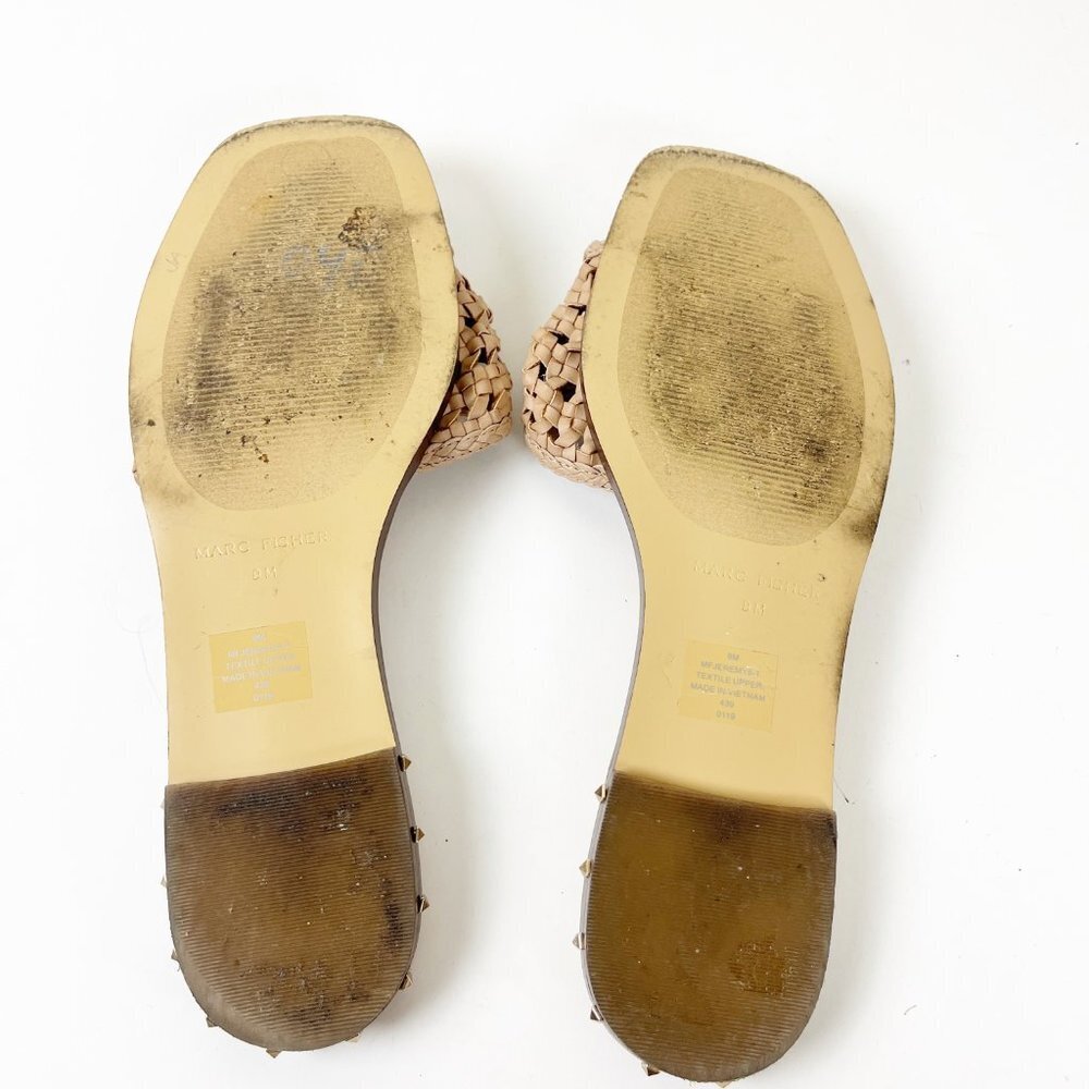 2/$30 Marc Fisher Woven Tan Jeremy Slide Sandal 9M - Picture 5 of 5
